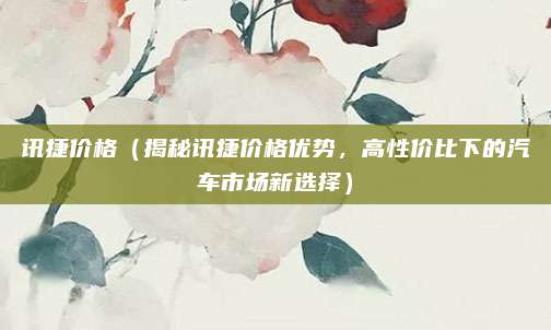 讯捷价格（揭秘讯捷价格优势，高性价比下的汽车市场新选择）