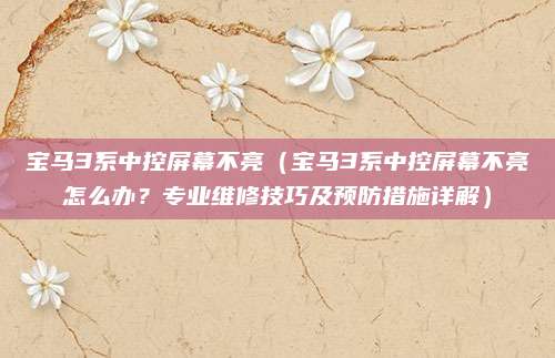 宝马3系中控屏幕不亮(宝马3系中控屏幕不亮怎么办?专业维修技巧及预防措施详解)