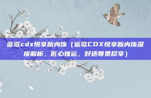 讴歌cdx悦享版内饰(讴歌CDX悦享版内饰深度解析,匠心独运,舒适尊贵尽享)
