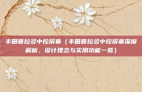 丰田普拉多中控屏幕(丰田普拉多中控屏幕深度解析,设计理念与实用功能一览)