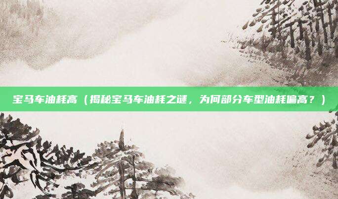 宝马车油耗高(揭秘宝马车油耗之谜,为何部分车型油耗偏高?)