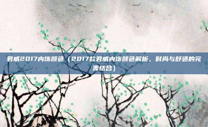 君威2017内饰颜色(2017款君威内饰颜色解析,时尚与舒适的完美结合)