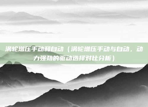 涡轮增压手动和自动（涡轮增压手动与自动，动力强劲的驱动选择对比分析）