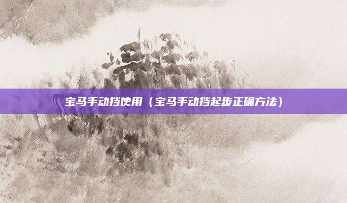 宝马手动挡使用(宝马手动挡起步正确方法)