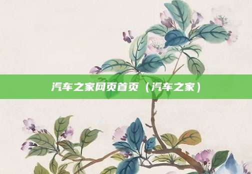 汽车之家网页首页(汽车之家)