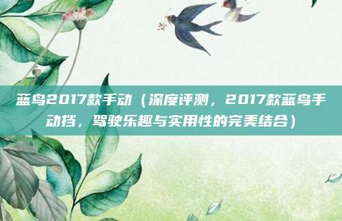蓝鸟2017款手动(深度评测,2017款蓝鸟手动挡,驾驶乐趣与实用性的完美结合)