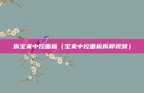 拆宝来中控面板(宝来中控面板拆卸视频)
