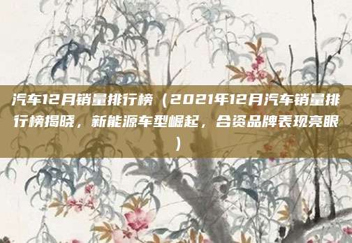汽车12月销量排行榜（2021年12月汽车销量排行榜揭晓，新能源车型崛起，合资品牌表现亮眼）