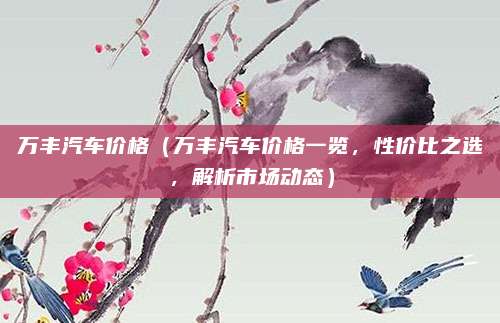 万丰汽车价格（万丰汽车价格一览，性价比之选，解析市场动态）
