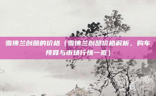 雪佛兰创酷的价格(雪佛兰创酷价格解析,购车预算与市场行情一览)