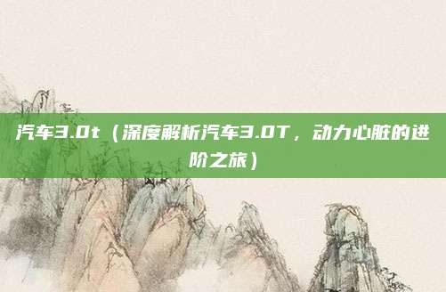 汽车3.0t(深度解析汽车3.0T,动力心脏的进阶之旅)