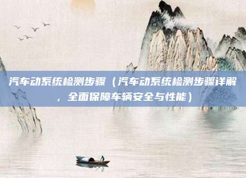 汽车动系统检测步骤(汽车动系统检测步骤详解,全面保障车辆安全与性能)