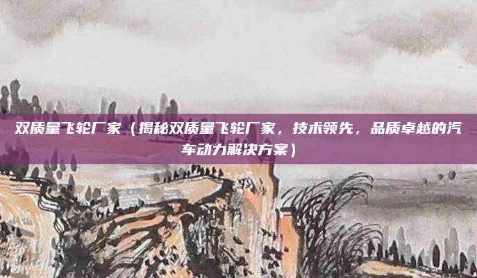 双质量飞轮厂家（揭秘双质量飞轮厂家，技术领先，品质卓越的汽车动力解决方案）