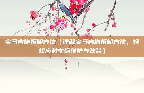 宝马内饰拆卸方法(详解宝马内饰拆卸方法,轻松应对车辆维护与改装)