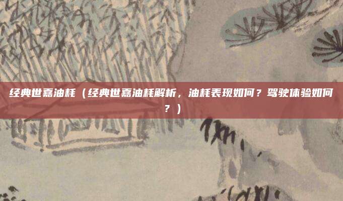 经典世嘉油耗（经典世嘉油耗解析，油耗表现如何？驾驶体验如何？）