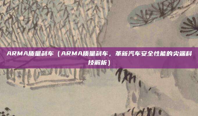 ARMA质量刹车(ARMA质量刹车,革新汽车安全性能的尖端科技解析)