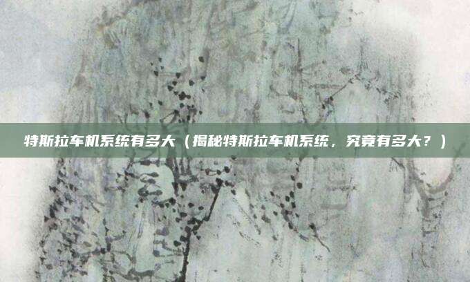 特斯拉车机系统有多大(揭秘特斯拉车机系统,究竟有多大?)