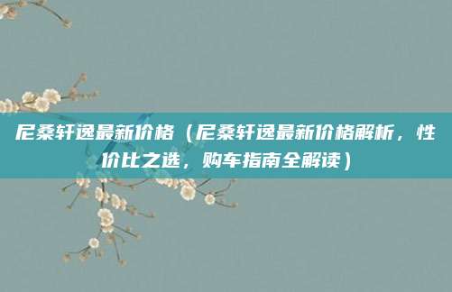 尼桑轩逸最新价格（尼桑轩逸最新价格解析，性价比之选，购车指南全解读）
