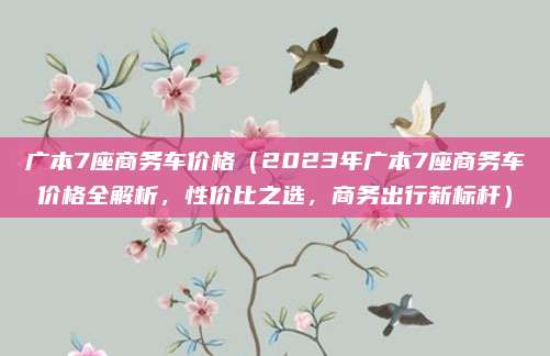 广本7座商务车价格（2023年广本7座商务车价格全解析，性价比之选，商务出行新标杆）