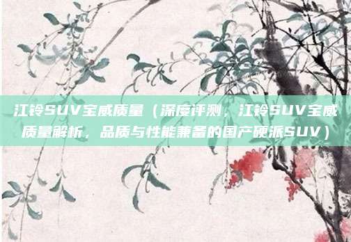 江铃SUV宝威质量（深度评测，江铃SUV宝威质量解析，品质与性能兼备的国产硬派SUV）