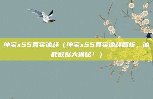 绅宝x55真实油耗(绅宝x55真实油耗解析,油耗数据大揭秘!)