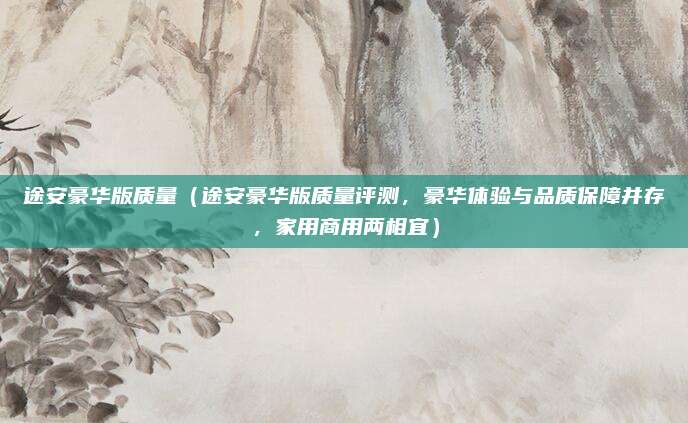 途安豪华版质量(途安豪华版质量评测,豪华体验与品质保障并存,家用商用两相宜)
