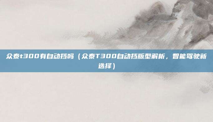 众泰t300有自动挡吗(众泰T300自动挡版型解析,智能驾驶新选择)