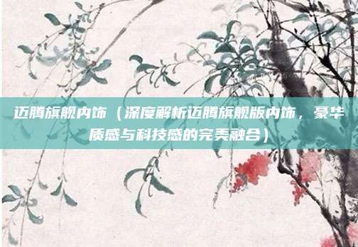 迈腾旗舰内饰(深度解析迈腾旗舰版内饰,豪华质感与科技感的完美融合)