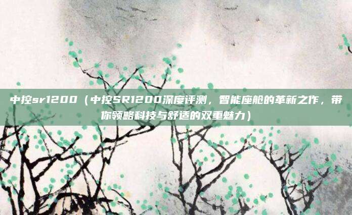 中控sr1200(中控SR1200深度评测,智能座舱的革新之作,带你领略科技与舒适的双重魅力)