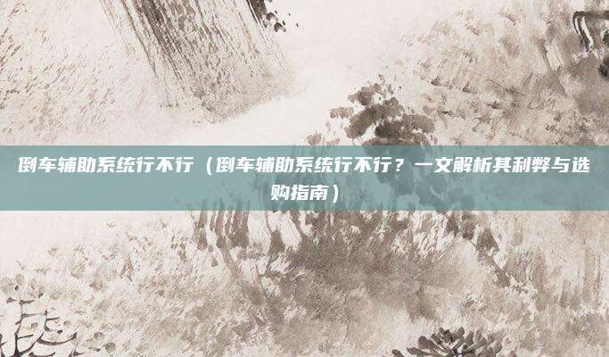 倒车辅助系统行不行(倒车辅助系统行不行?一文解析其利弊与选购指南)