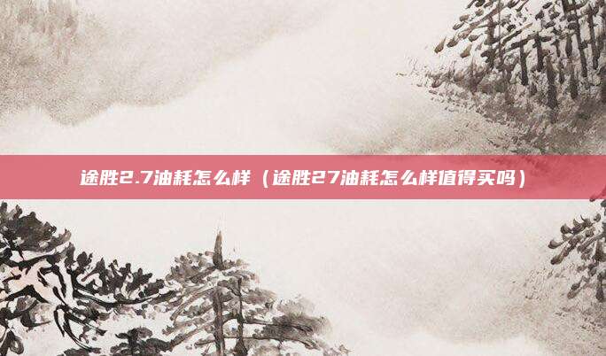 途胜2.7油耗怎么样(途胜27油耗怎么样值得买吗)