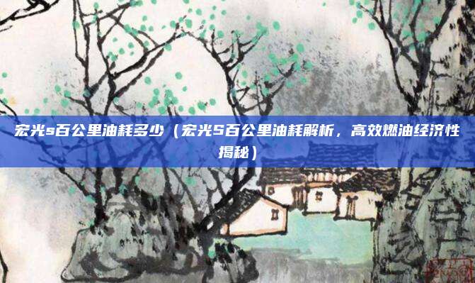 宏光s百公里油耗多少(宏光S百公里油耗解析,高效燃油经济性揭秘)