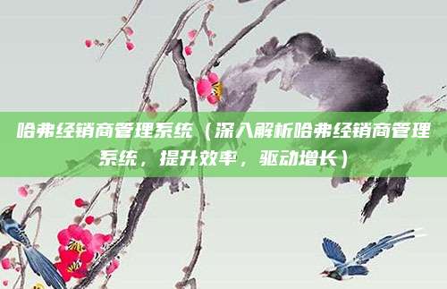 哈弗经销商管理系统（深入解析哈弗经销商管理系统，提升效率，驱动增长）