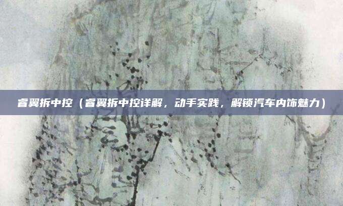 睿翼拆中控(睿翼拆中控详解,动手实践,解锁汽车内饰魅力)