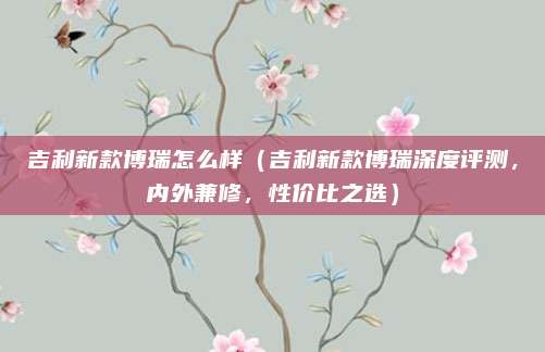 吉利新款博瑞怎么样(吉利新款博瑞深度评测,内外兼修,性价比之选)