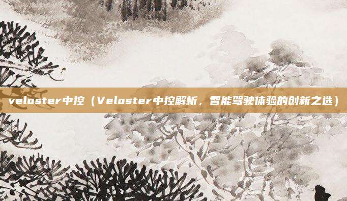 veloster中控（Veloster中控解析，智能驾驶体验的创新之选）