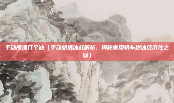 手动朗逸几个油(手动朗逸油耗解析,揭秘家用轿车燃油经济性之谜)