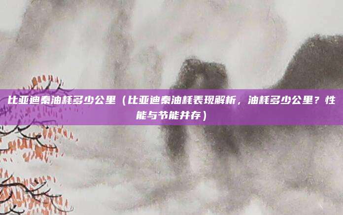 比亚迪秦油耗多少公里（比亚迪秦油耗表现解析，油耗多少公里？性能与节能并存）