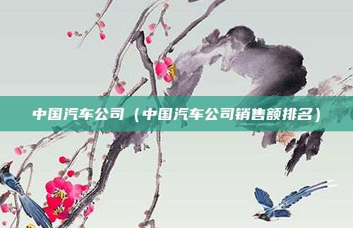 中国汽车公司(中国汽车公司销售额排名)