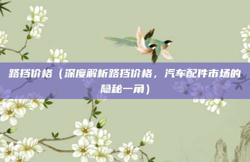 路挡价格(深度解析路挡价格,汽车配件市场的隐秘一角)