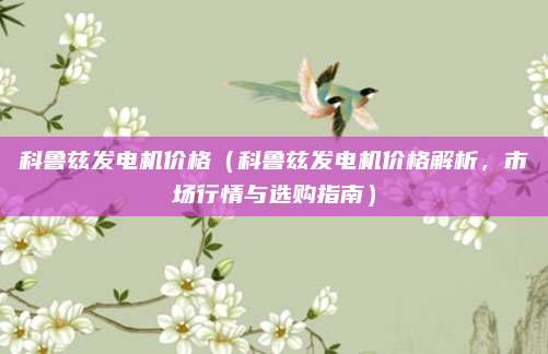 科鲁兹发电机价格(科鲁兹发电机价格解析,市场行情与选购指南)