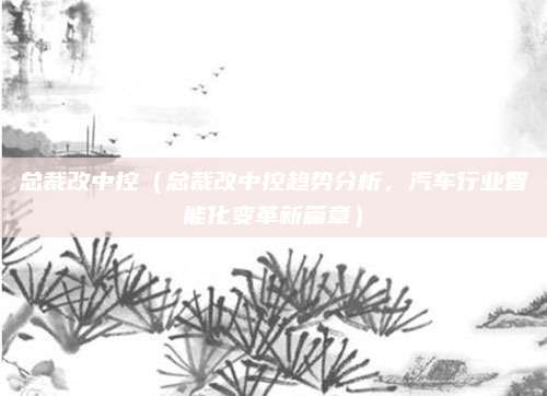 总裁改中控(总裁改中控趋势分析,汽车行业智能化变革新篇章)
