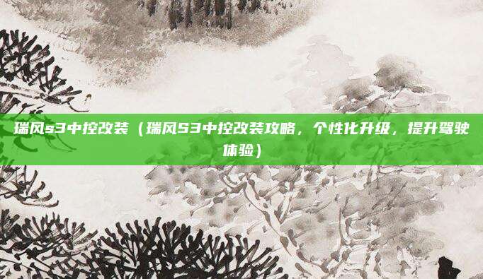 瑞风s3中控改装（瑞风S3中控改装攻略，个性化升级，提升驾驶体验）