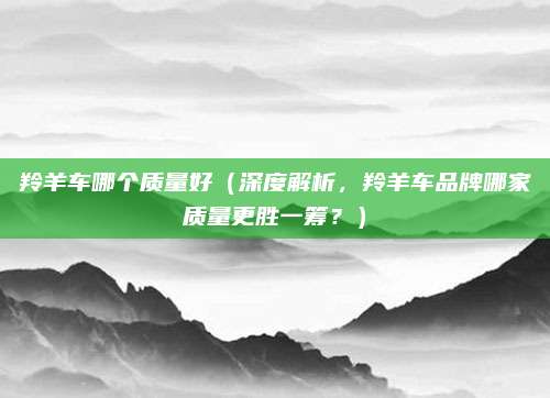 羚羊车哪个质量好(深度解析,羚羊车品牌哪家质量更胜一筹?)
