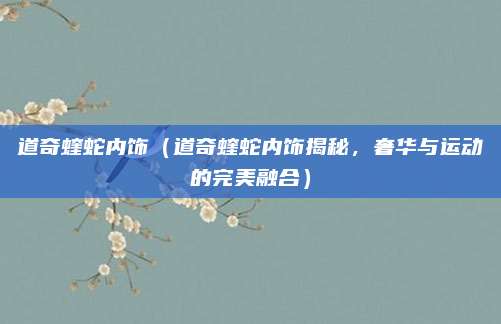 道奇蝰蛇内饰（道奇蝰蛇内饰揭秘，奢华与运动的完美融合）
