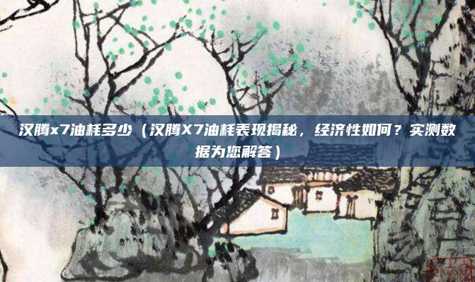 汉腾x7油耗多少(汉腾X7油耗表现揭秘,经济性如何?实测数据为您解答)