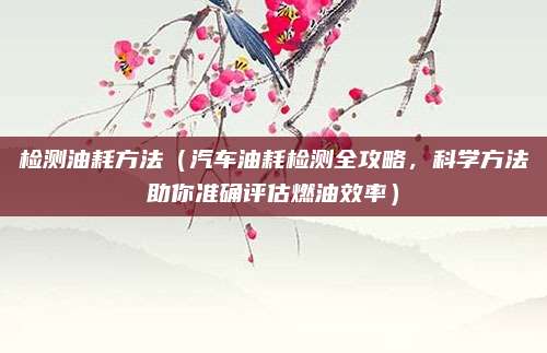 检测油耗方法(汽车油耗检测全攻略,科学方法助你准确评估燃油效率)