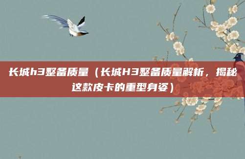 长城h3整备质量（长城H3整备质量解析，揭秘这款皮卡的重型身姿）