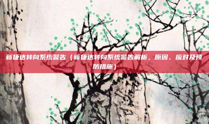 新捷达转向系统警告(新捷达转向系统警告解析,原因、应对及预防措施)