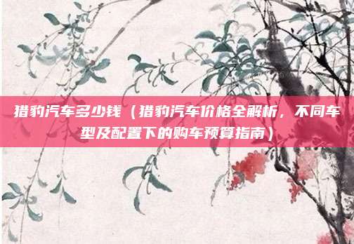 猎豹汽车多少钱(猎豹汽车价格全解析,不同车型及配置下的购车预算指南)